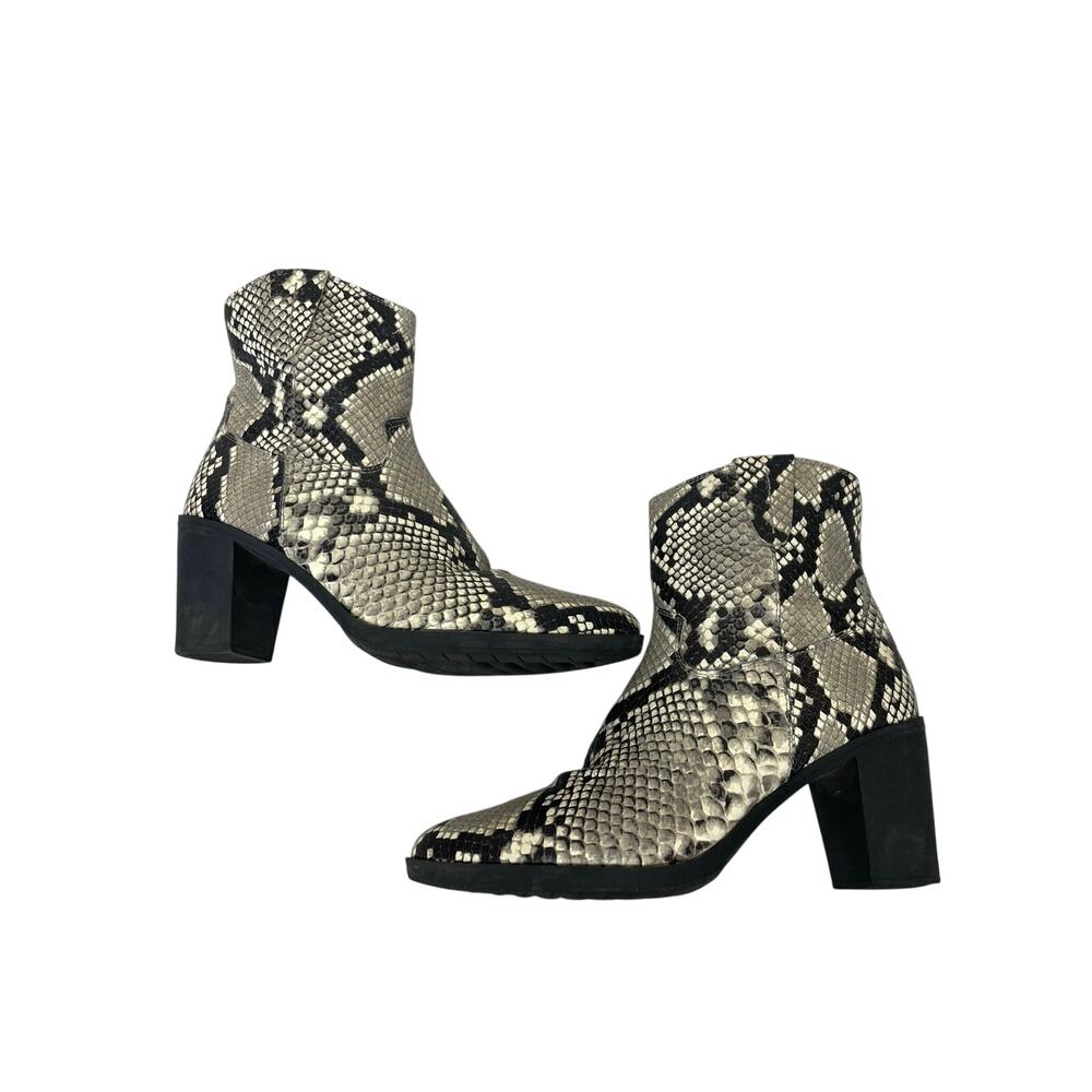 The Flexx Snakeskin 3” Heel Ankle Boot Booties Size 7 Mobwife Festival Statement